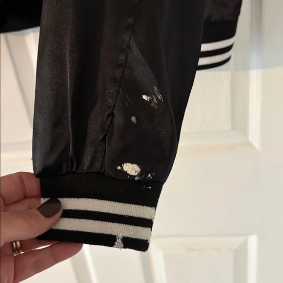 Rue21 Embroidered Tiger Bomber Jacket Black Floral - Picture 5 of 8